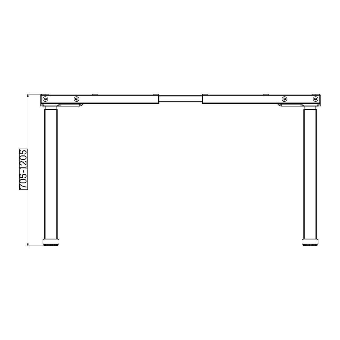 TOPFORM Tischgestell 2D - elektrisch verstellbar - 700-1200 mm, RAL 9017, Verkehrsschwarz