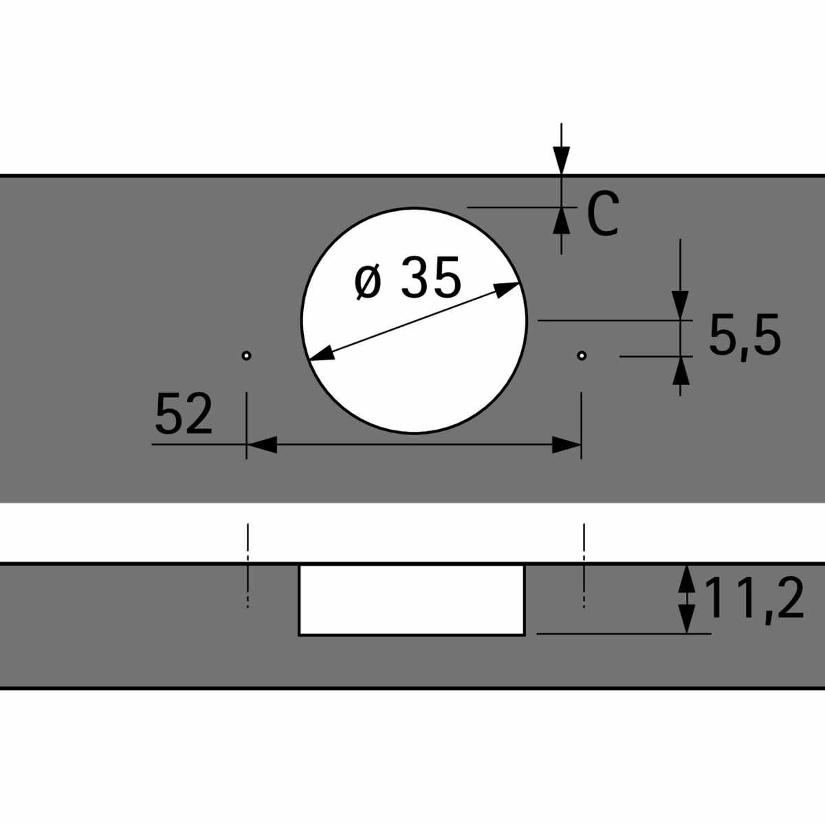 Topfband Intermat 95°/Profiltür