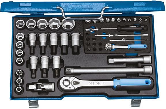 Steckschlüssel-Garnitur 1/4"+1/2" 19V20U-10 50-teilig Gedore