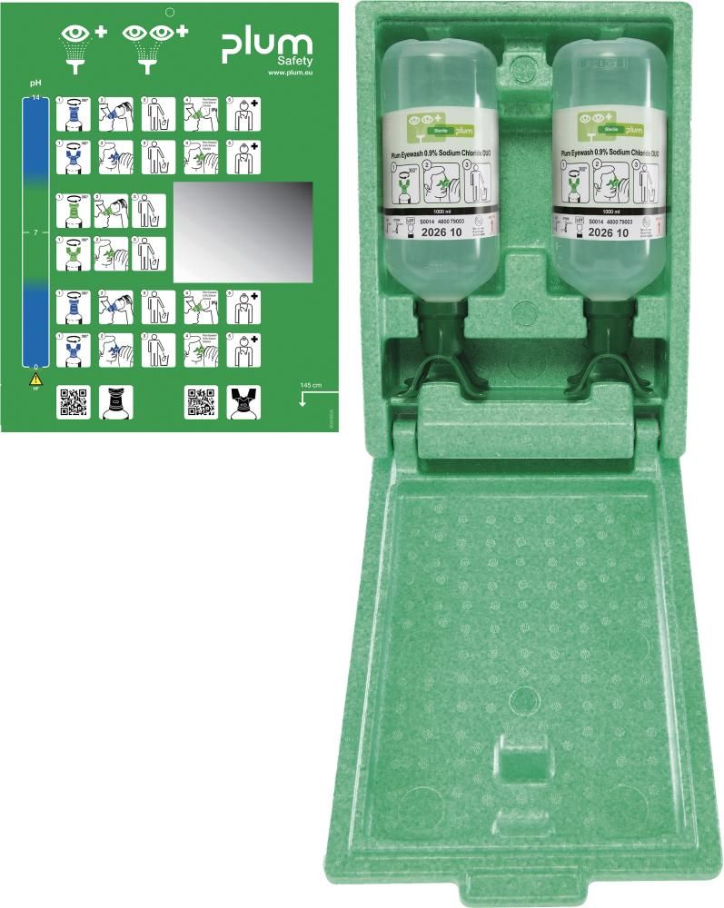 Augenspülstation Duo(2Fl.a 1000 ml in Wandbox) 40