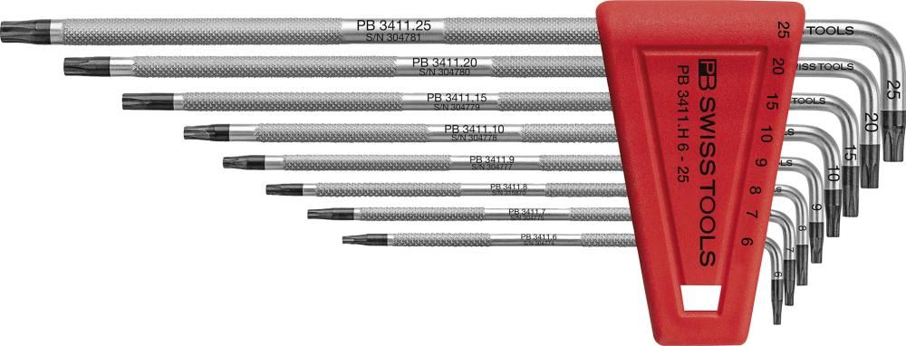Winkelschraubendreher- Satz im Kunststoffhalter 9-teilig T6-T25 SAFETY PB Swiss Tools