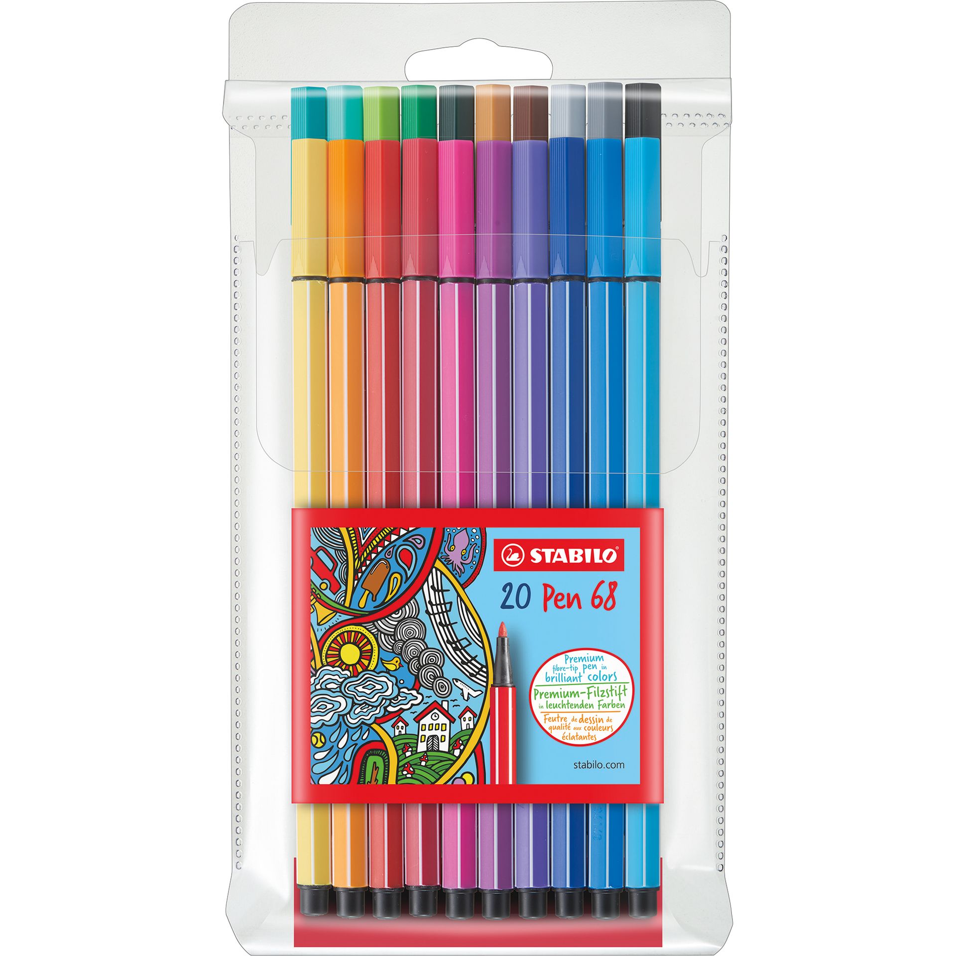 Fasermaler Pen 68 Kunststoffetui 20 St./Pack.