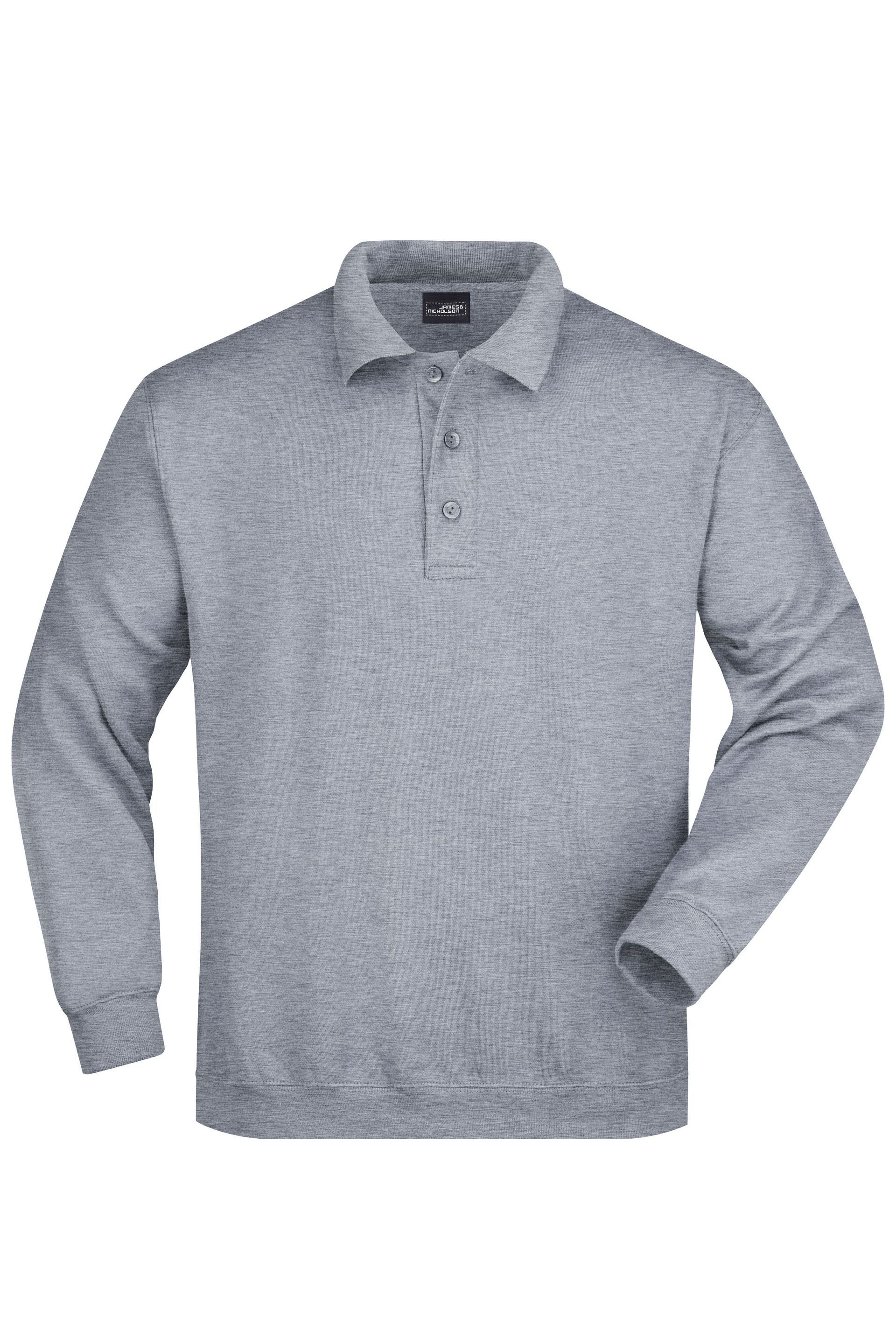 James & Nicholson JN041 Sweatshirt, Grau-Meliert, Gr. L