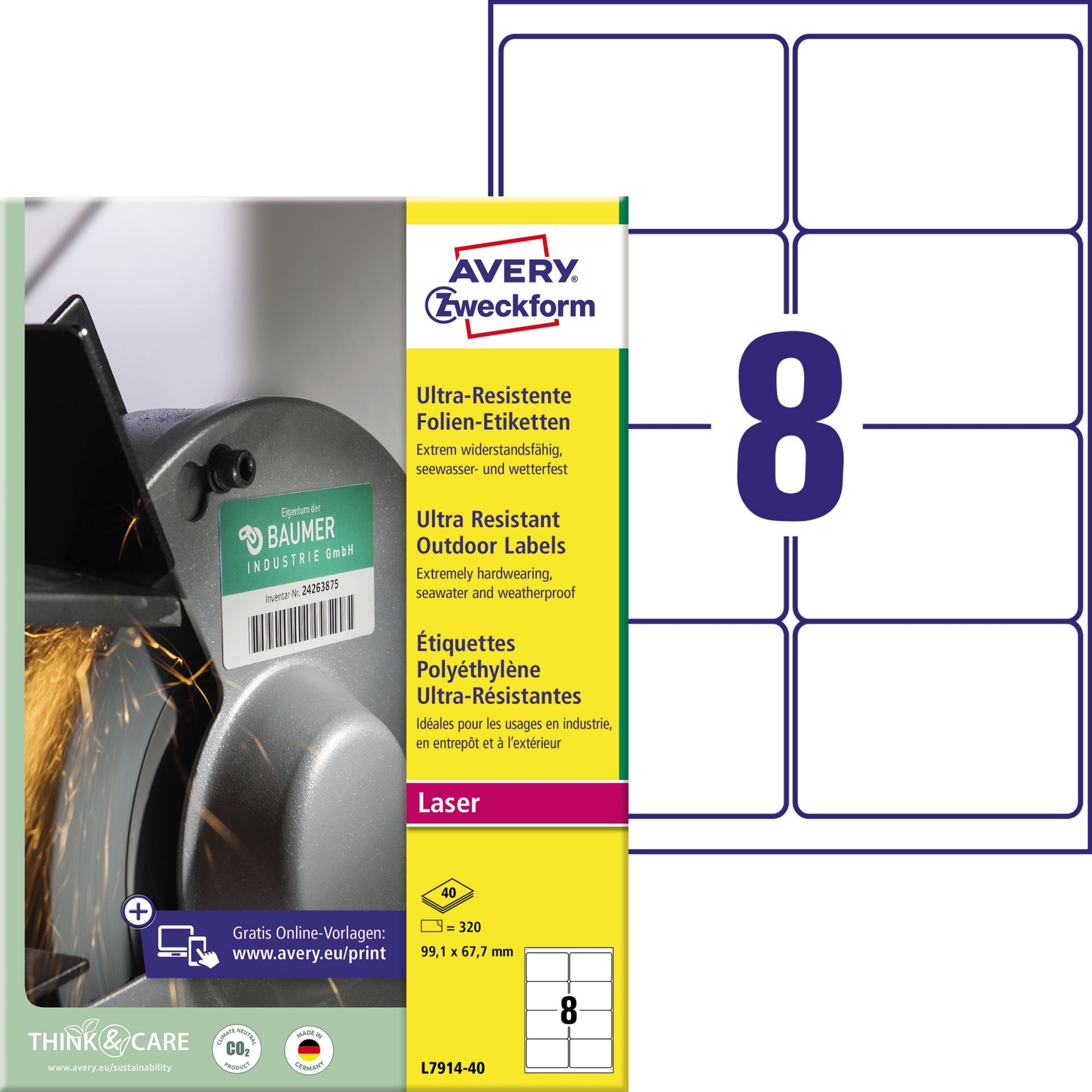 Etikett 99,1,x67,7mm ws 320 St./Pack.