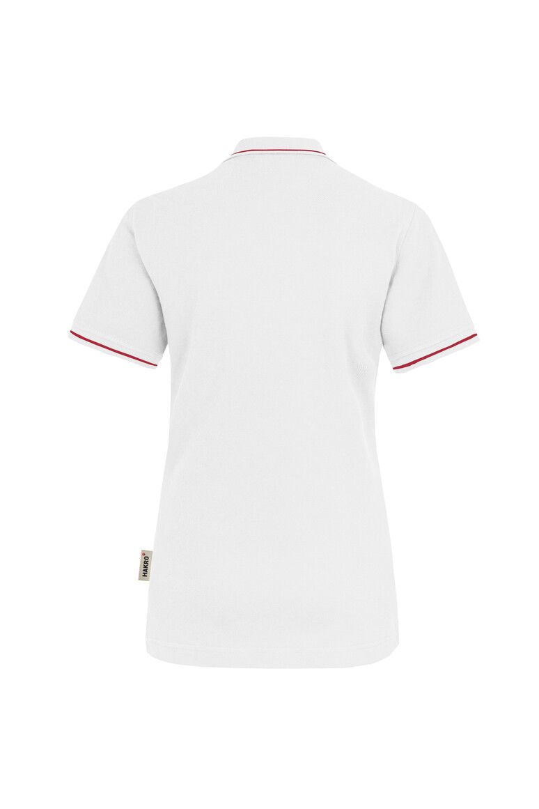 HAKRO Damen Poloshirt Casual weiß/rot, XS