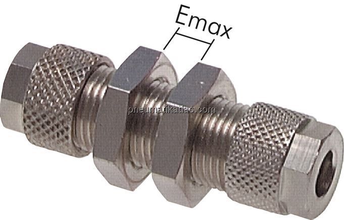Schott-Verschraubung 4,3x3 - 4,3x3mm, Messing vernickelt