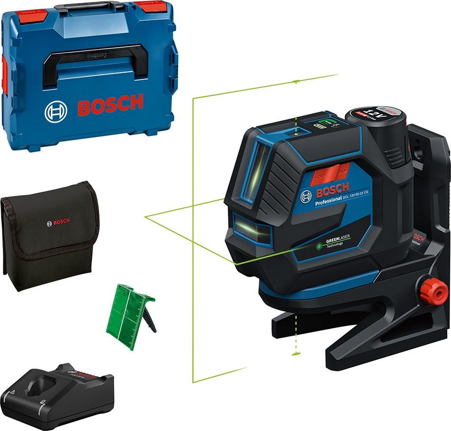 Kreuzlinienlaser Set GCL 12V-50-22 CG Bosch mit RM20 + 12V