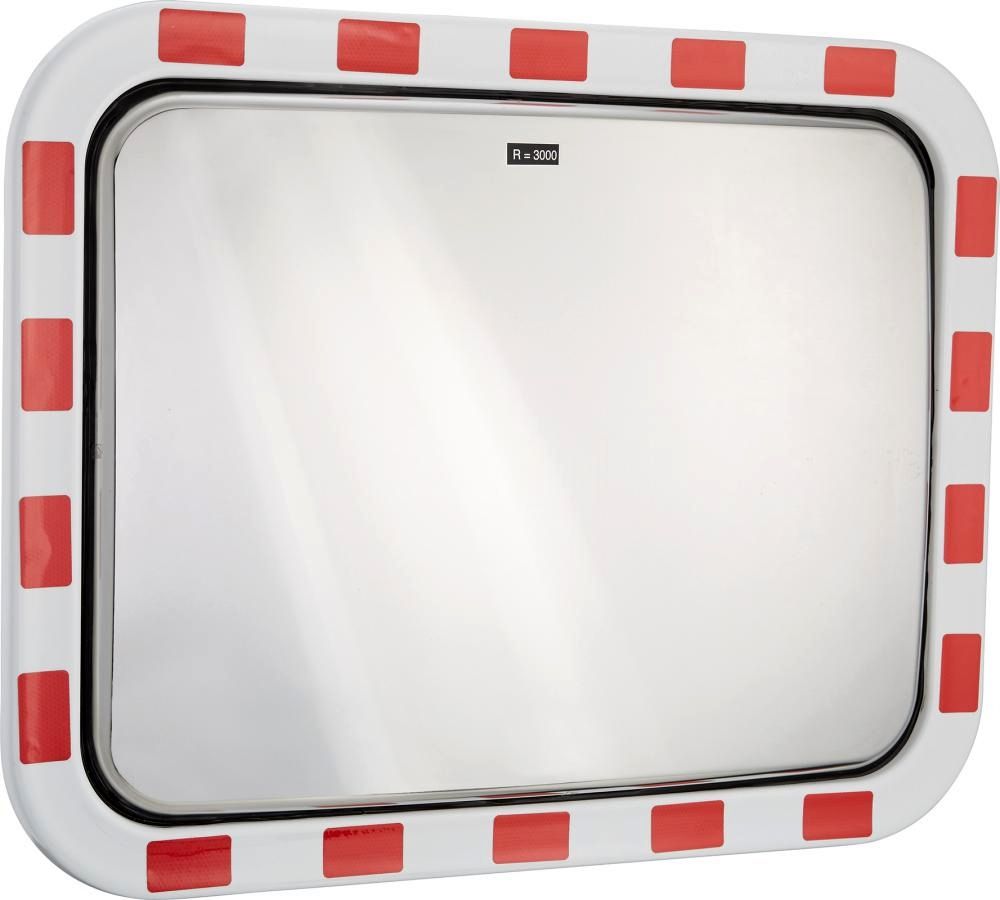 Verkehrsspiegel Eisfrei eckig B800xH600 mm für Außen Inox-Spiegelfläche