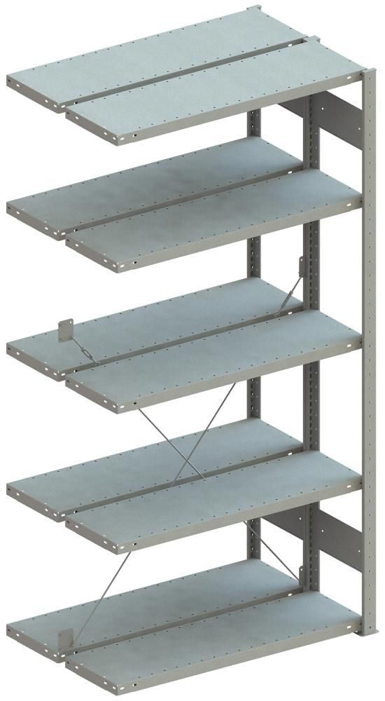 Doppel-Steckregal CLIP B1000xT2x300xH2000 mm Anbaufeld 2x5 Böden vzk Fachlast 150kg META