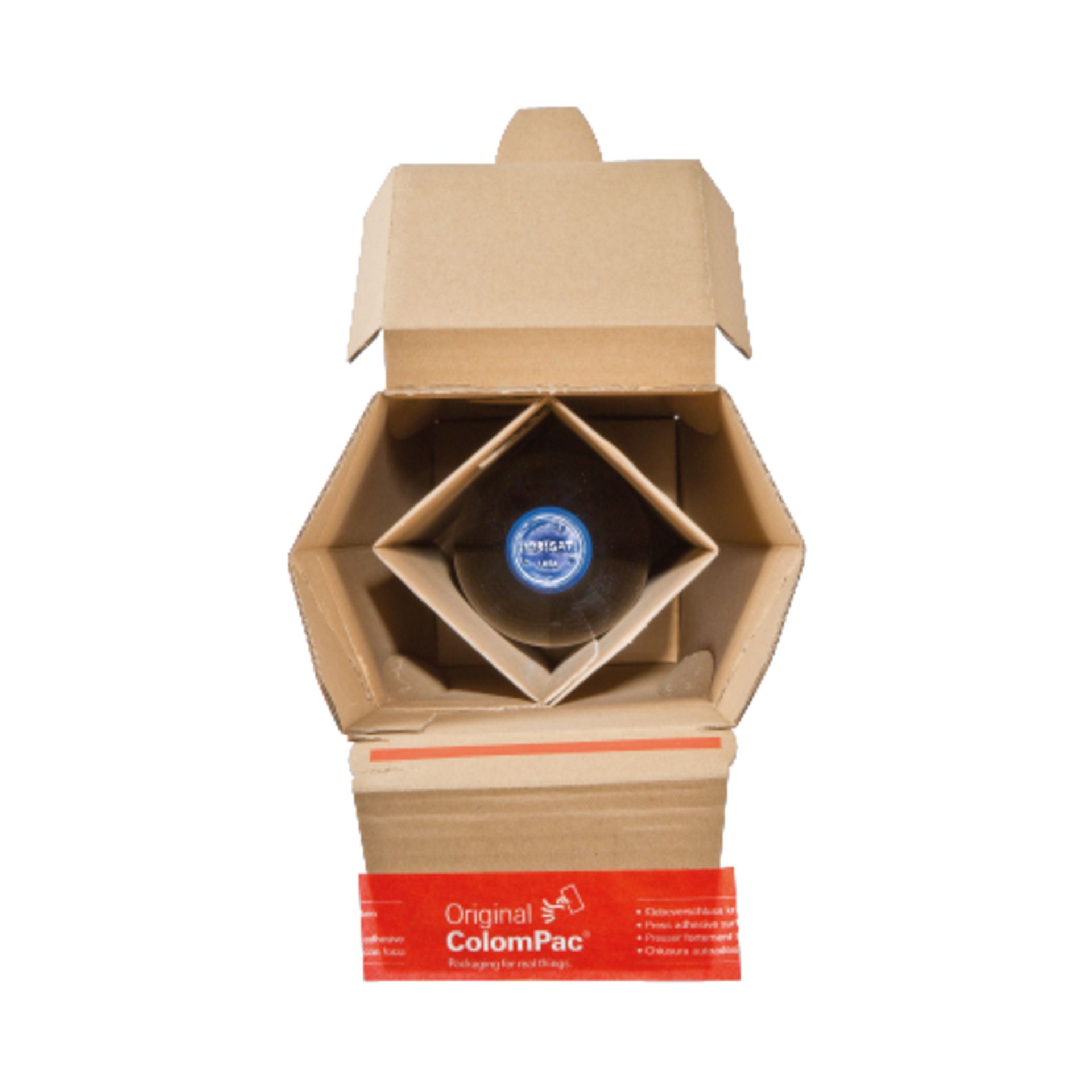 Flaschenversandkarton IM:74x74x305mm 1Fl braun