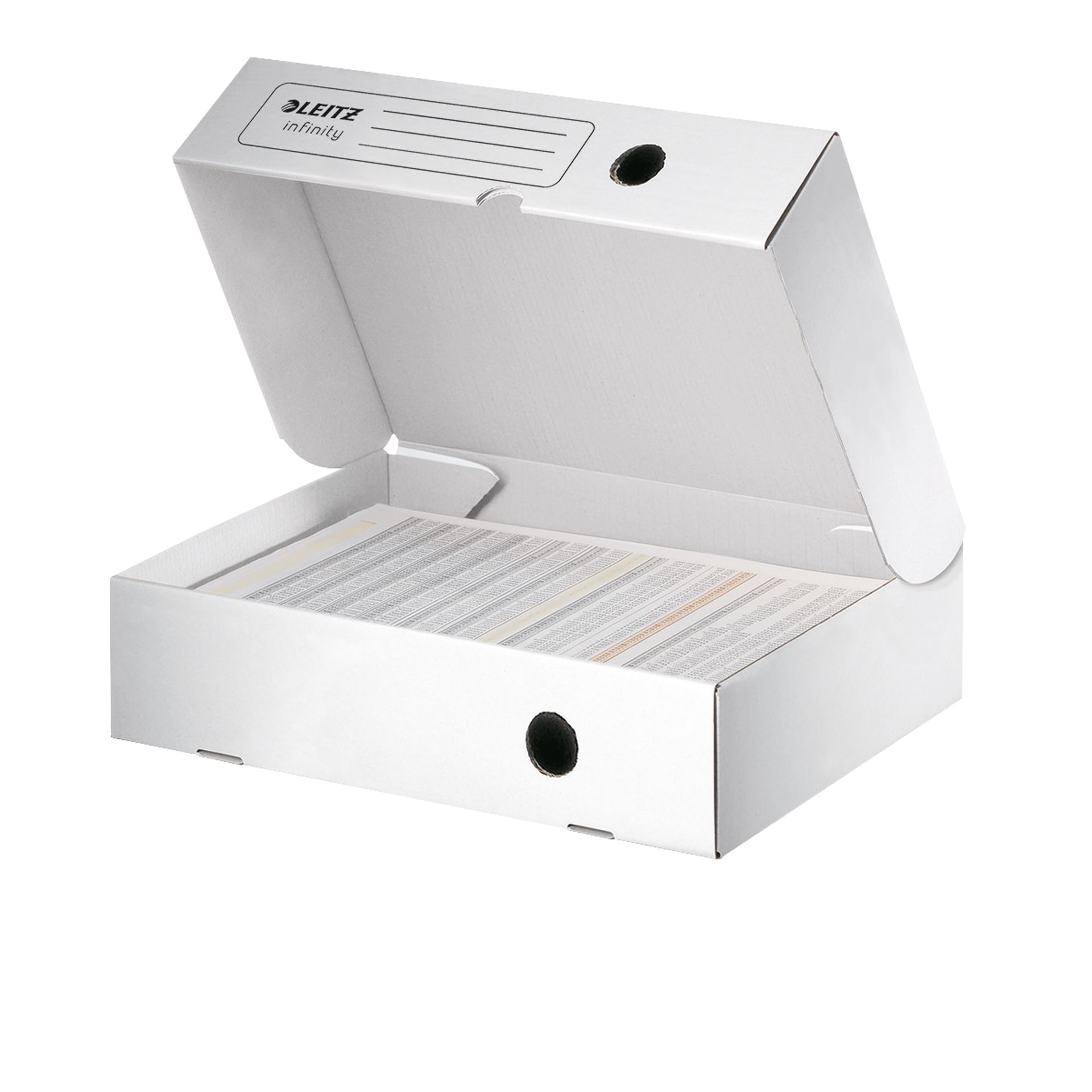 Archivbox Infinity 330x255x80mm Wellpappe weiß