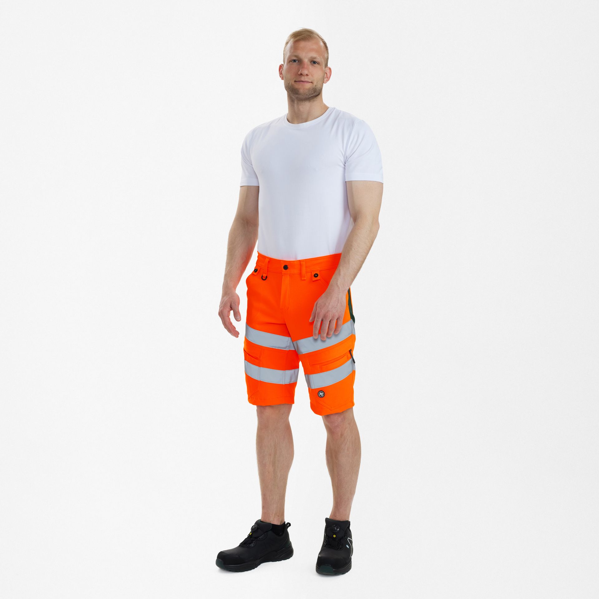 Safety Arbeitsshorts mit 2-Wege-Stretch Orange/Grün, Gr. 68