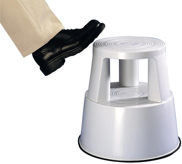 Rollhocker Step Kst., lichtgrau