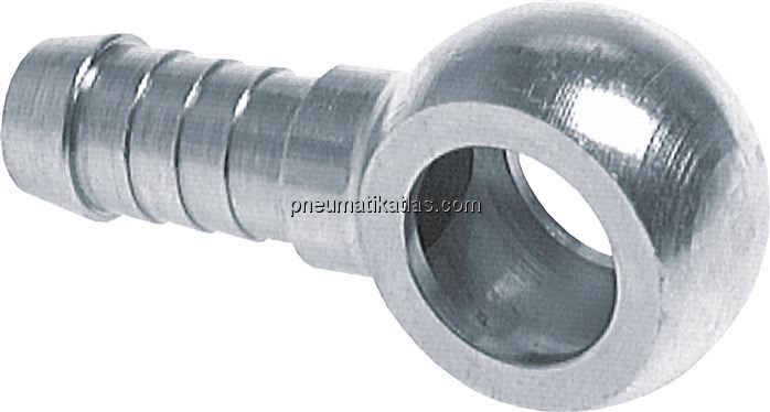 Schlauchnippel 8mm Ring, 4 - 5mm, Stahl verzinkt