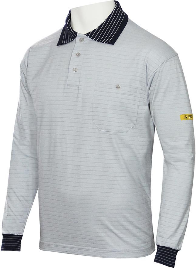 Poloshirt LA Conductex Cot.ESD,XL,silbergr./navy