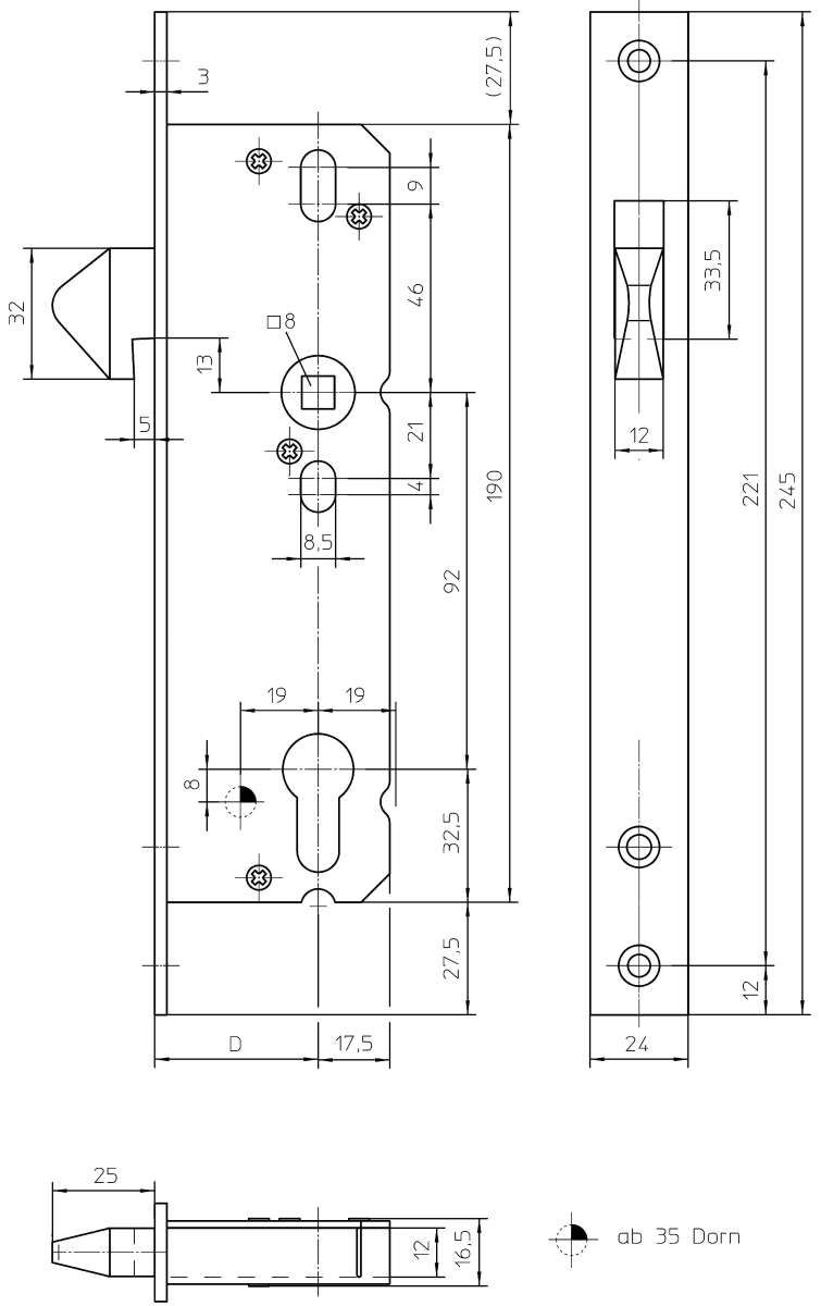 Schliessbl.Flach 245x24x3mm VE25