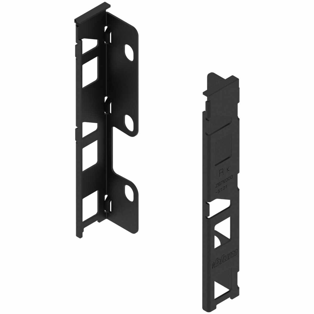 LEGRABOX Holzrückwandhalter, Höhe K (144 mm), links/rechts, carbonschwarz matt