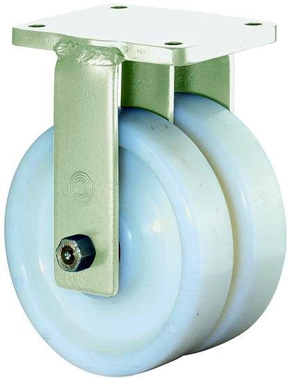 Doppel-Bockrolle 100 mm S110.B15 Platte, Kst.weiß,KL S110.B15.100