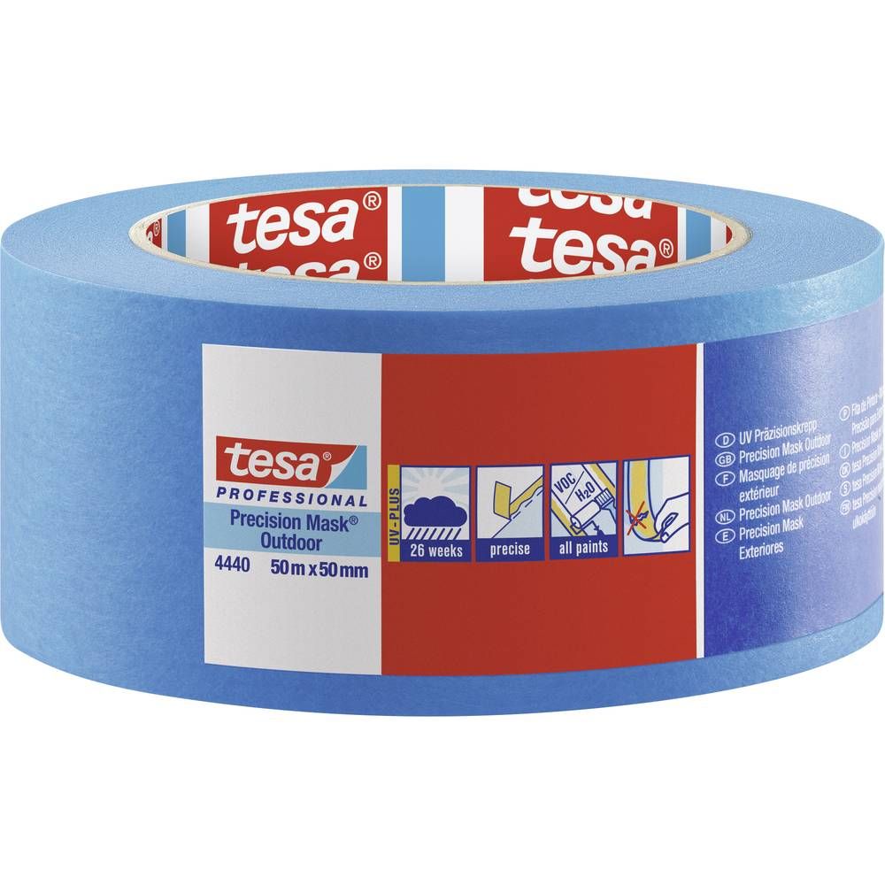 Tesa Präzisionskrepp Außen UV-Plus 4440, 50 mx50 mm, blau