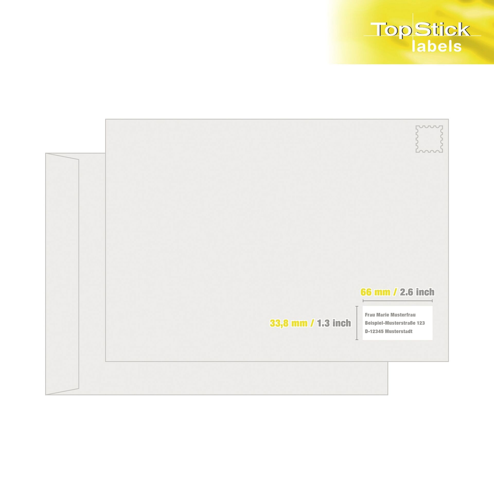 Etikett TopStick 66x33,8mm ws 2.400St