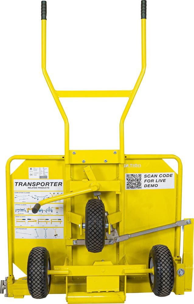 Verbundstein Transport- Karre, "Transporter" Pulverlackiert Gelb