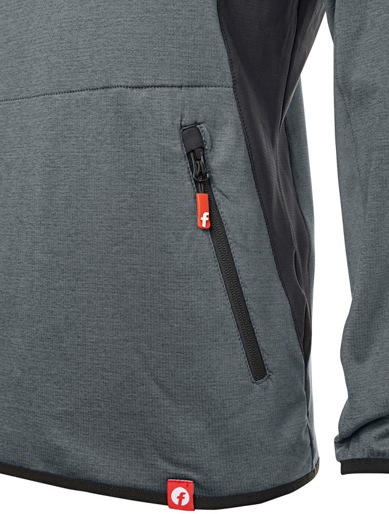 Tech-Fleecepullover grau/schwarz meliert Gr. 4XL Fortis Elements