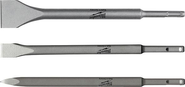 Meißelset SDS-Plus 3-teilig 250 mm Spitz-,Flach,Breitmeißel 1er Pack Milwaukee