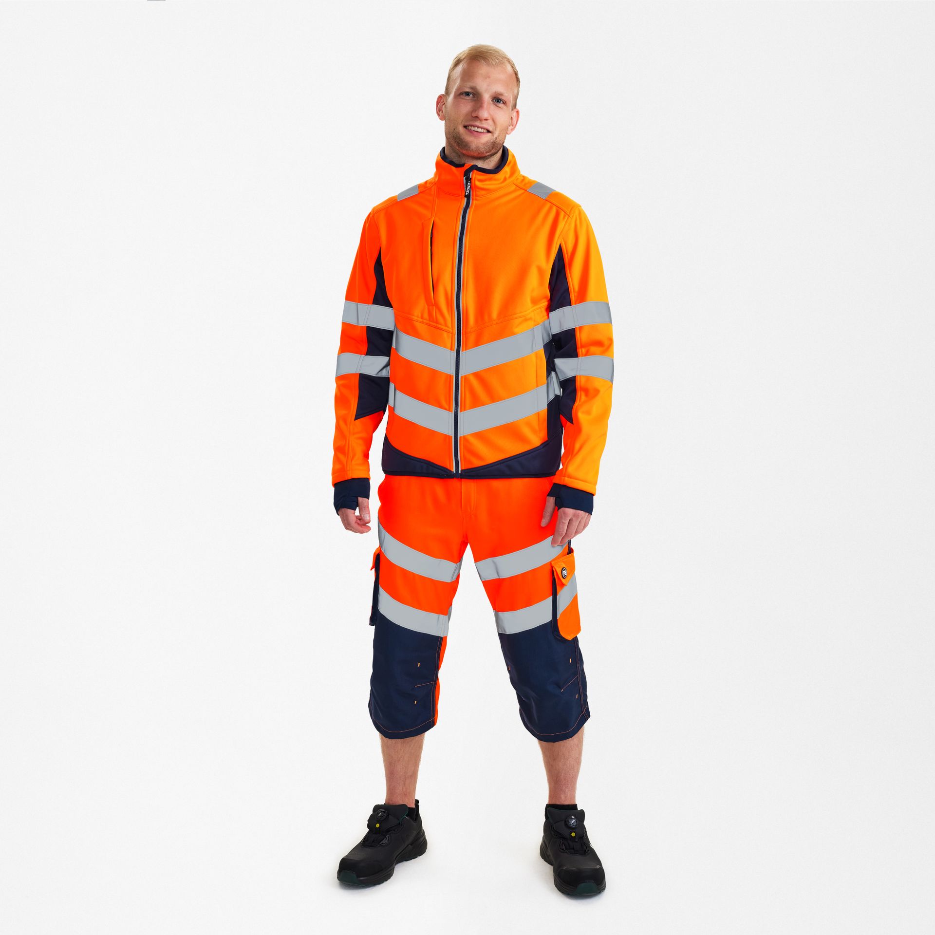 Safety Softshelljacke Orange/Blue ink, Gr. 4XL