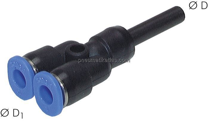 Y-Steckanschluss, 3mm Stecknippel, 3mm Schlauch