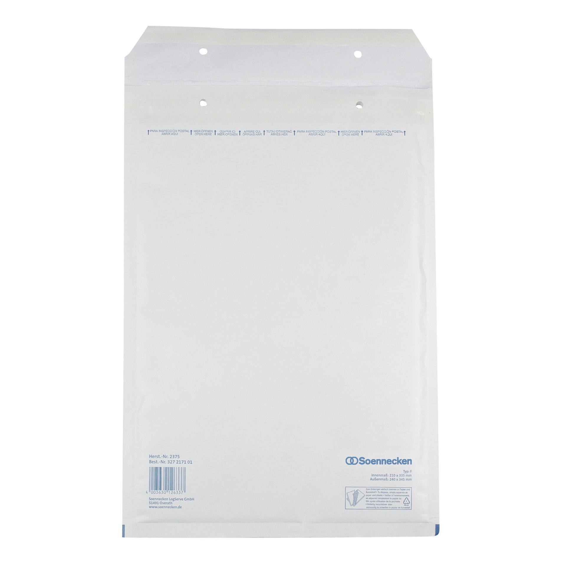 Luftpolstertasche F/3 210x335mm hk ws 100St