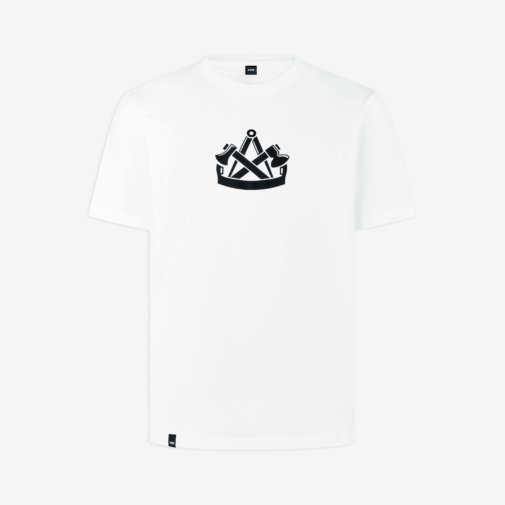 FHB Zimmermann T-Shirt KLAAS mit Zunftzeichen weiß - Gr. 3XL