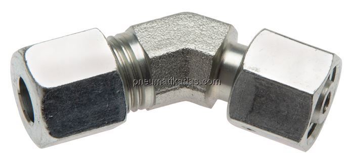 Einstellb. 45°-Schneidringverschraubung 6 L (M12x1,5), Stahl verzinkt