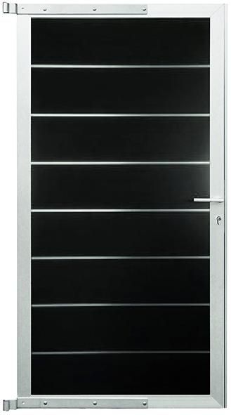 GOTLAND-Tor-Komplettset 90 x 173 cm, schiefergrau/silber