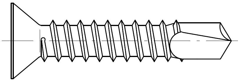 Bohrschrauben mit Senkkopf-O, Innensechsrund I15 DIN 7504 3,9x16 galv. verzinkt