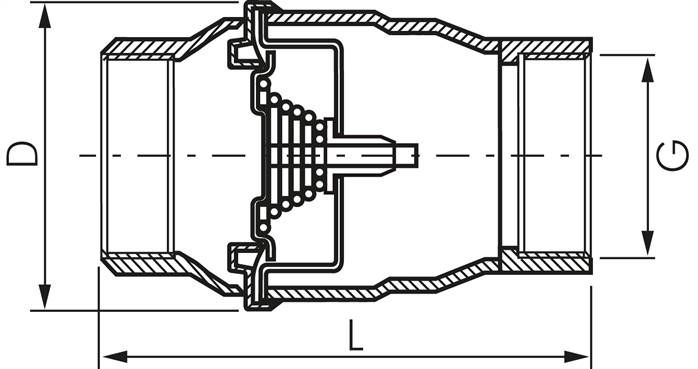 Rückschlagventil (leicht), G 1/4", PN 16, 1.4301