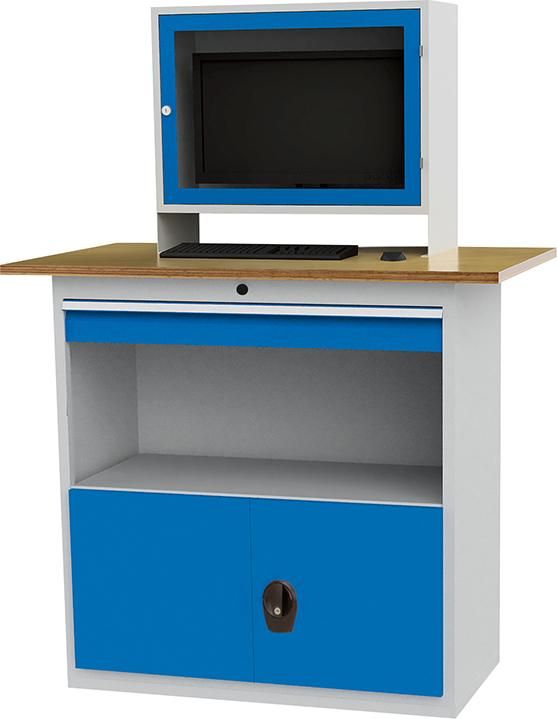 Computerschrank Office 2 stationär, Monitoraufs. 1 Schublade, Buche MP B1200xT700xH1645mm
