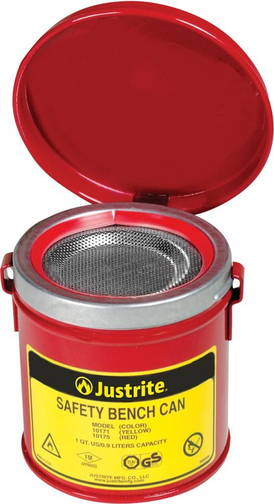 Lösungsmittelkanister mit Klappdeckel rot, 1,0l B124xT140xH124 mm