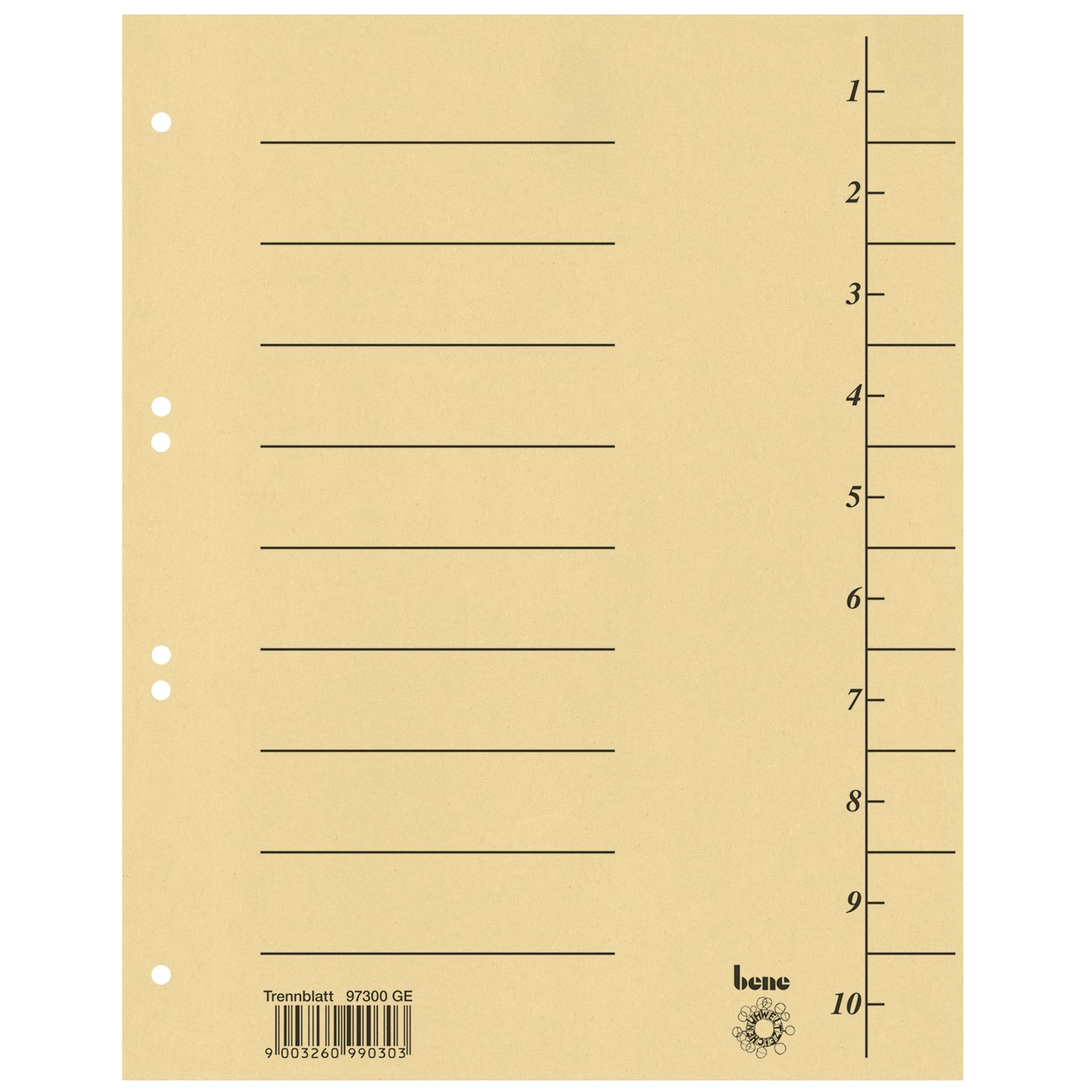 Trennblatt A4 Karton gelb 100 St./Pack.