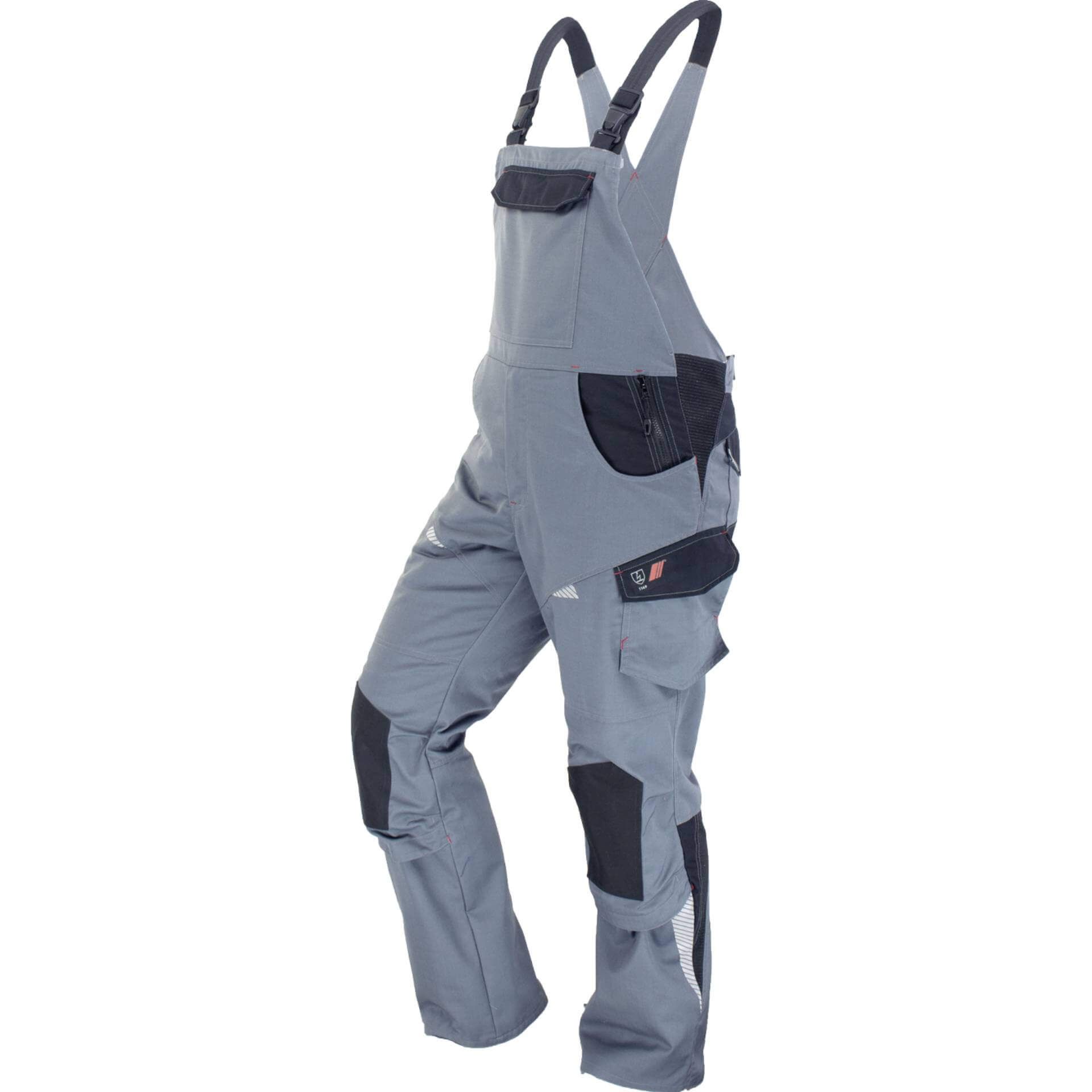Antistatik Latzhose 2137LH, grau/schwarz, Gr. 42/44