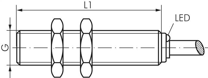 Ind. Näherungschalter, M 12, SN3 - Kabel (2 mtr.)