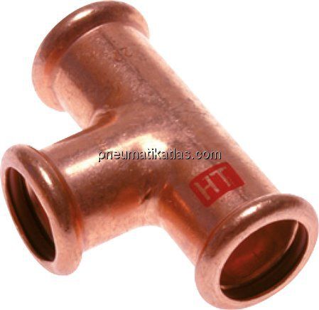 Pressfitting, T-Stück, 15mm innen, Kupfer / Kupferlegierung
