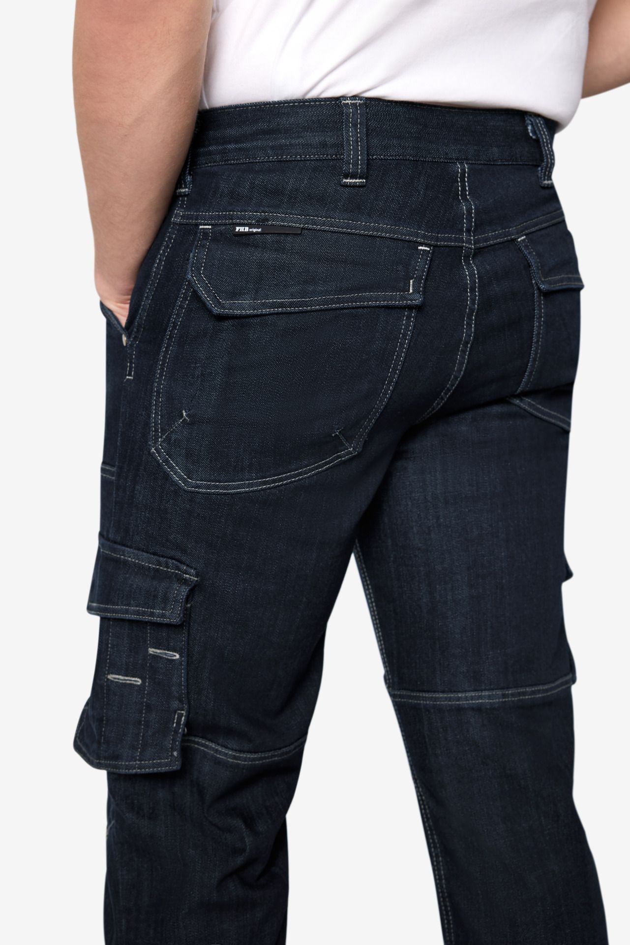 FHB Stretch-Jeans Arbeitshose WILHELM schwarzblau - Gr. 44