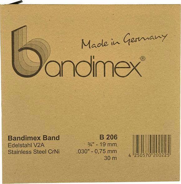 Stahlband 5/8" V2A-Edelstahl, Rolle a 30m Bandimex
