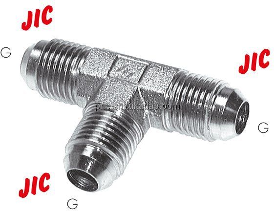 T-Stück,UNF 7/16"-20 AG (JIC), Stahl verzinkt