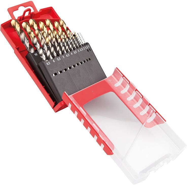 Spiralbohrer Set 1-10mm x0,5 A002 in Box 118G Typ N 4xD 19tlg. Tin Tip A087201 Dormer