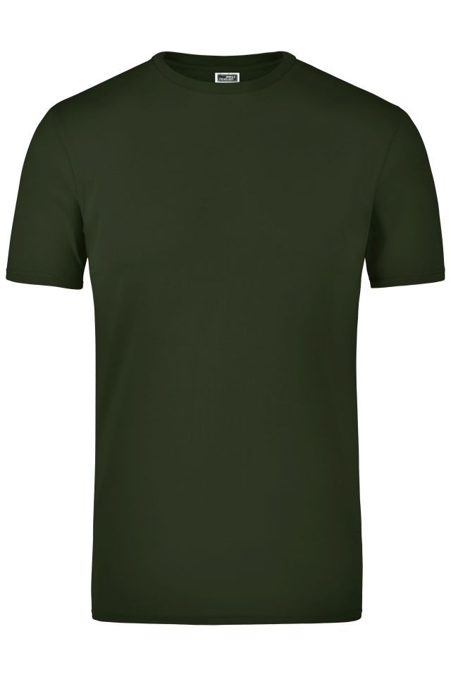 Elastic-T T-Shirt mit Elasthan braun/grün/oliv, Gr. M