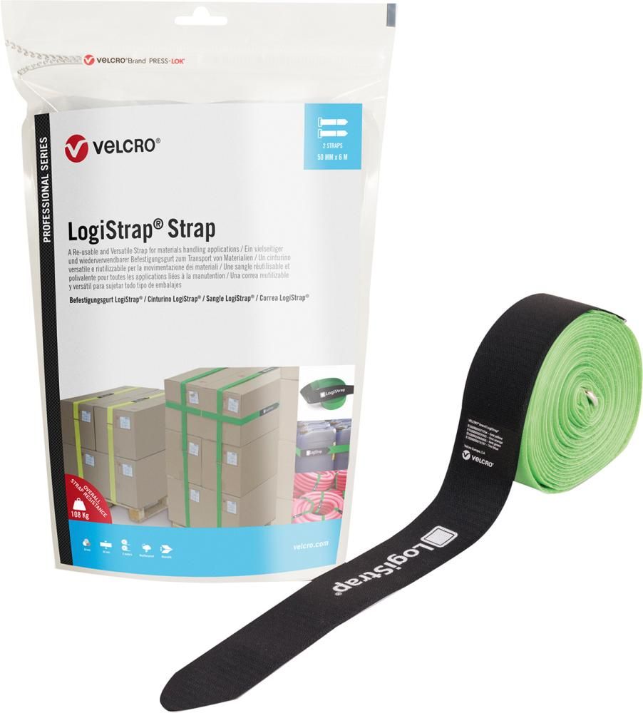 VELCRO LogiStrap Befestigungsgurt, 50mm x 6m, grün, 2 Stück