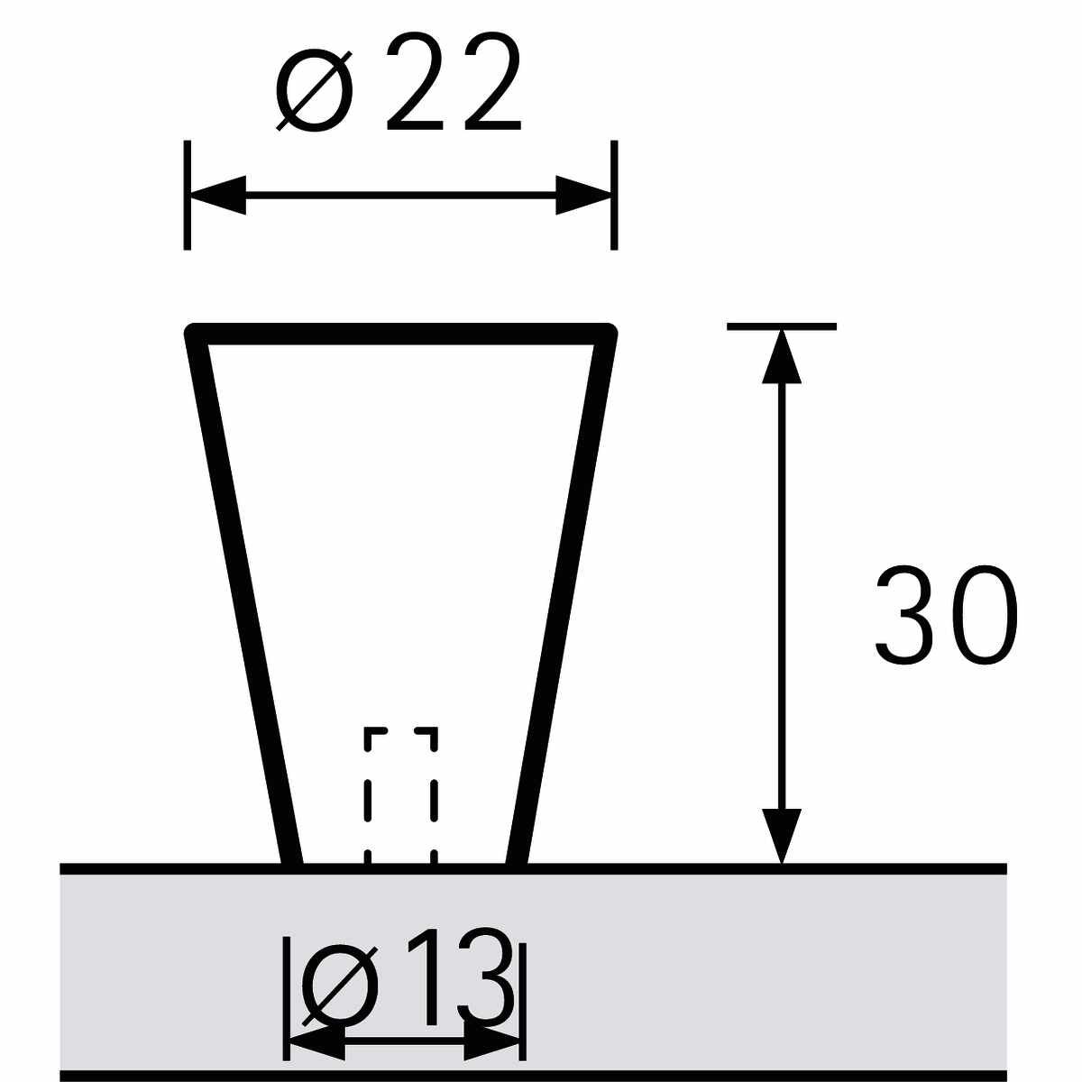 Knopf Onex, ø 22 mm, Edelstahl gebürstet