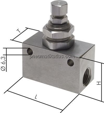 Drosselrückschlagventil, G 1/8", Edelstahl (Eco)