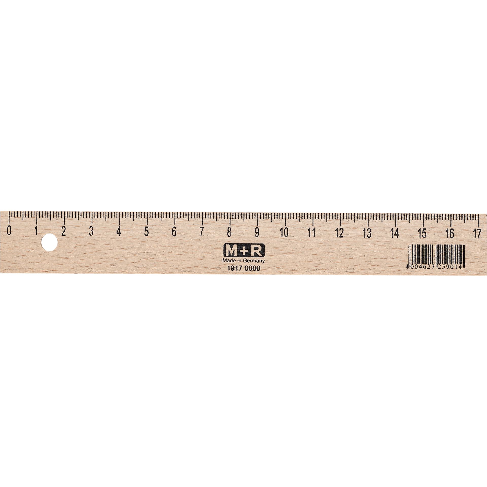Lineal 17cm Holz naturbelassen buche